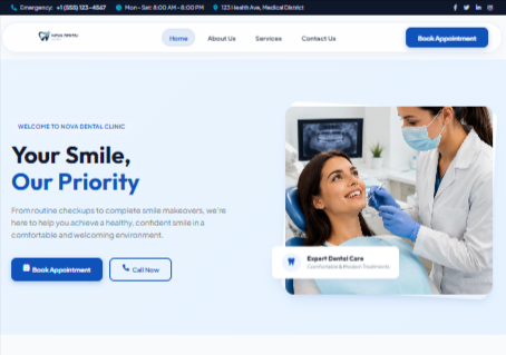 Nova Dental Clinic – Dental Healthcare Website
